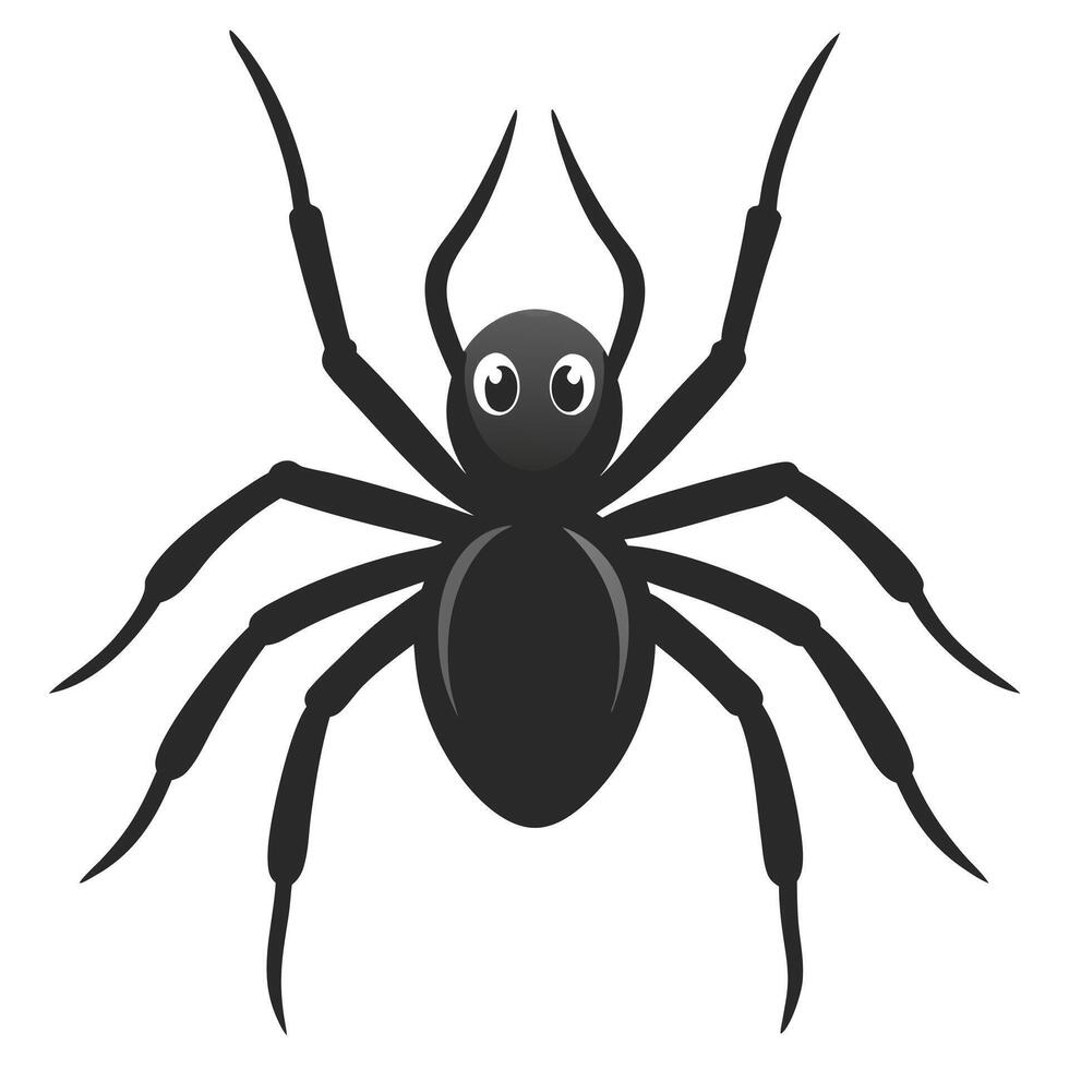 Cute Cartoon Spider Illustration With Googly Eyes Isolated On White vector
