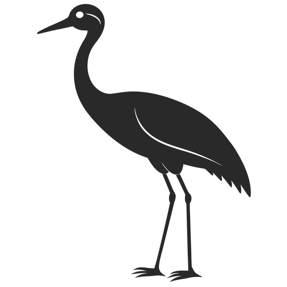 Elegant Heron Silhouette Illustration For Wildlife And Nature Designs Projects vector
