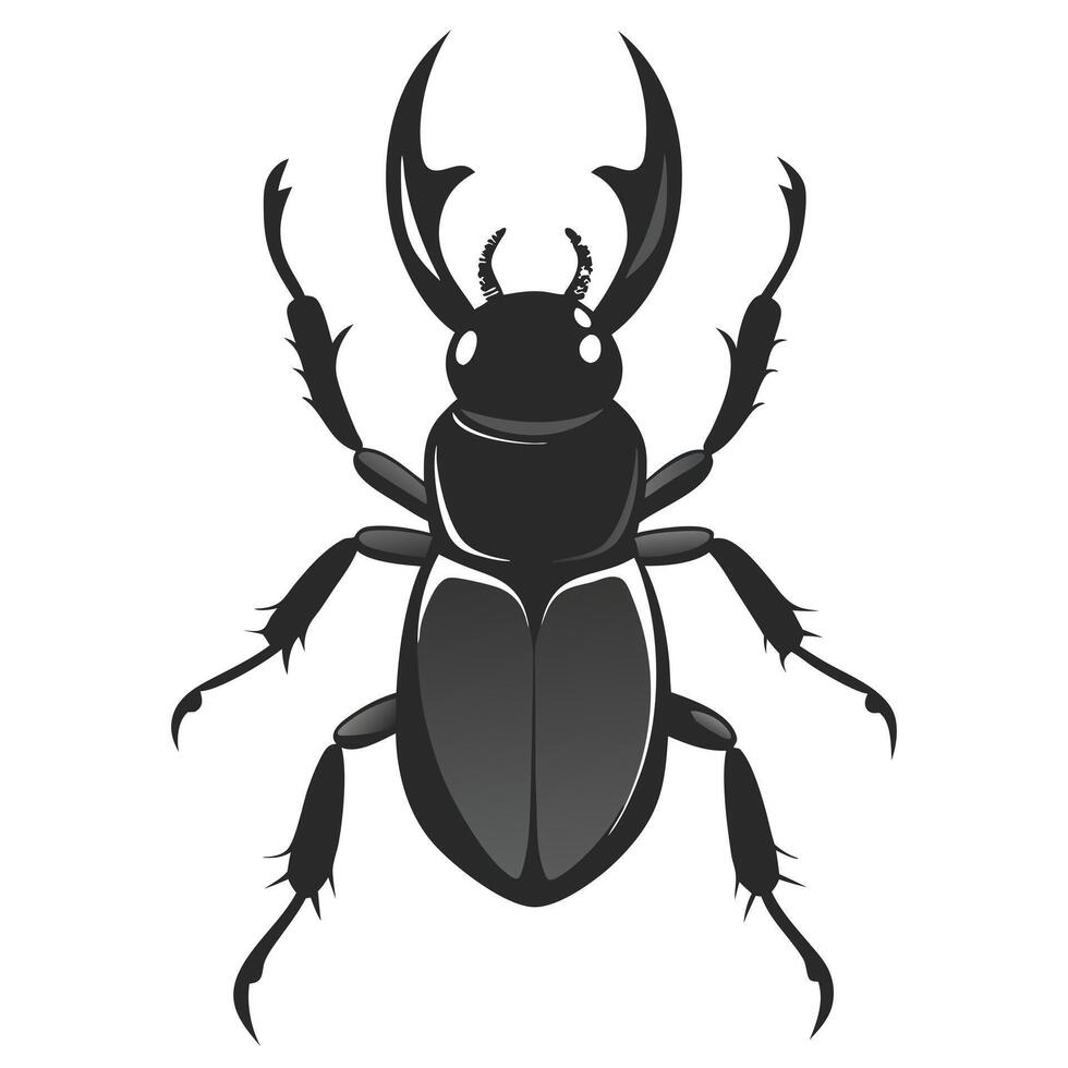 Illustration Of A Stag Beetle Insect With Prominent Mandibles Isolated vector
