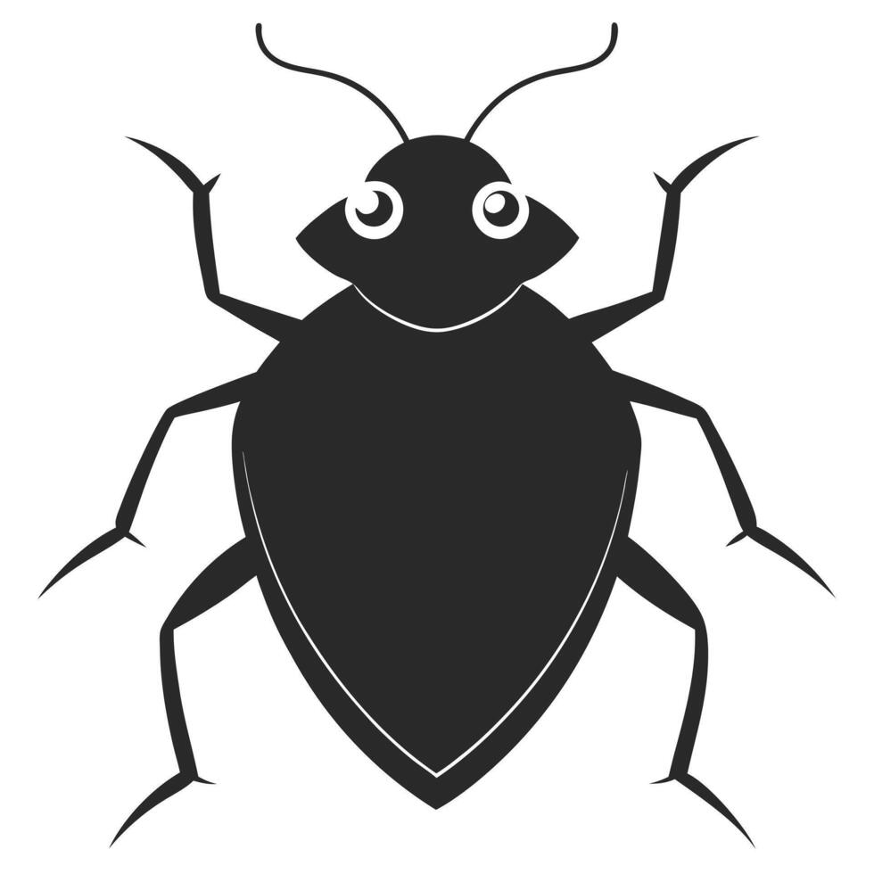 Simple Stylized Bed Bug Illustration Isolated On White Background vector