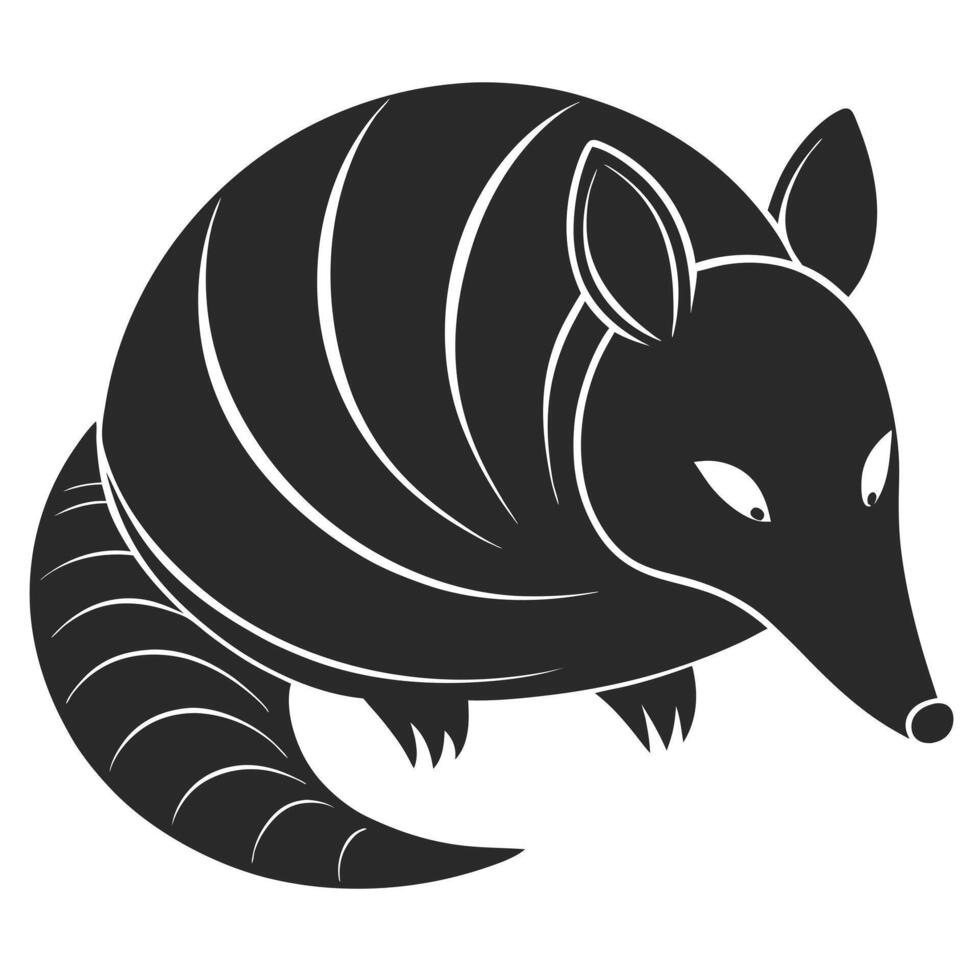 Armadillo Silhouette Graphic Illustration Animal Design Isolated On White vector