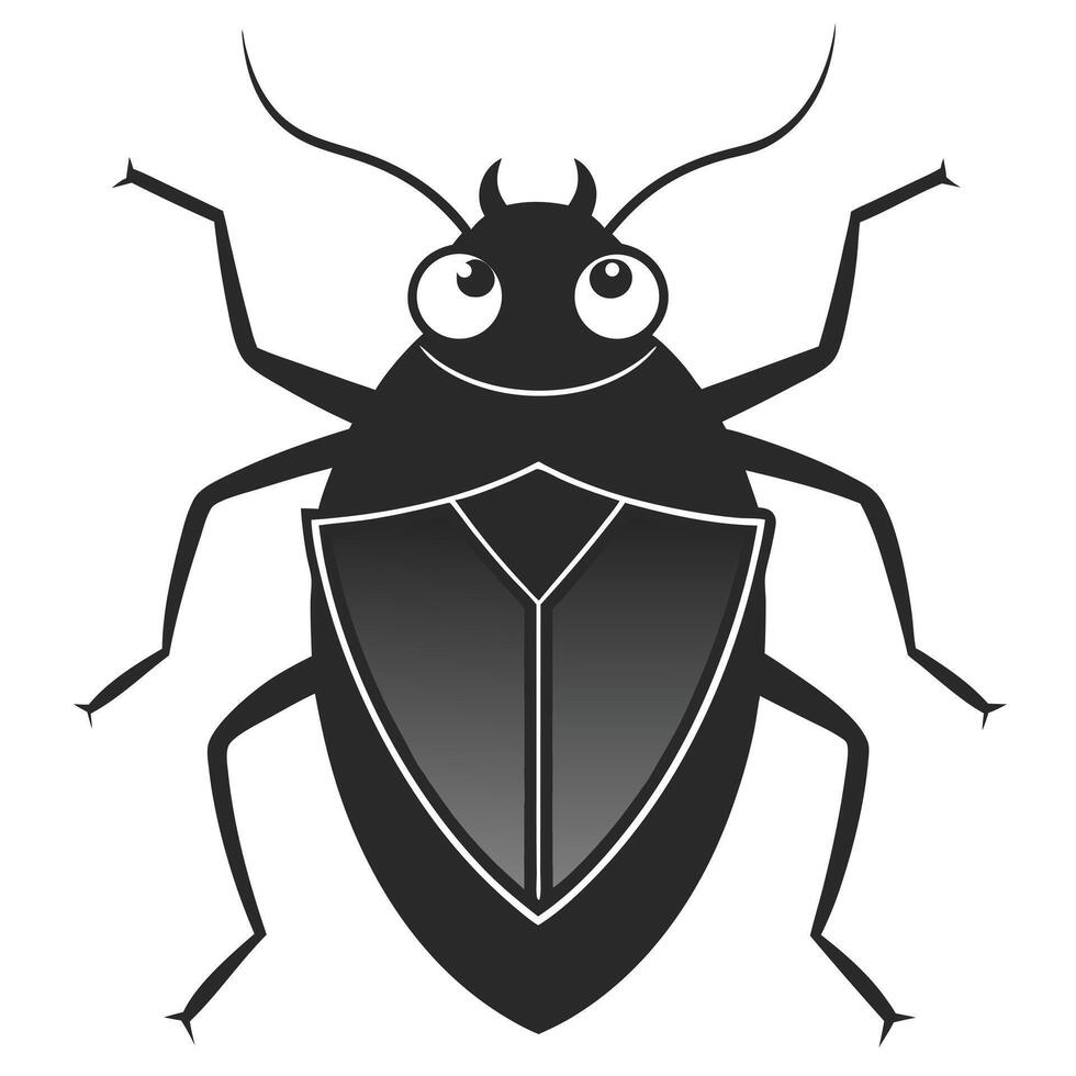 Cute Cartoon Shield Bug Character Isolated On White Background Illustration vector