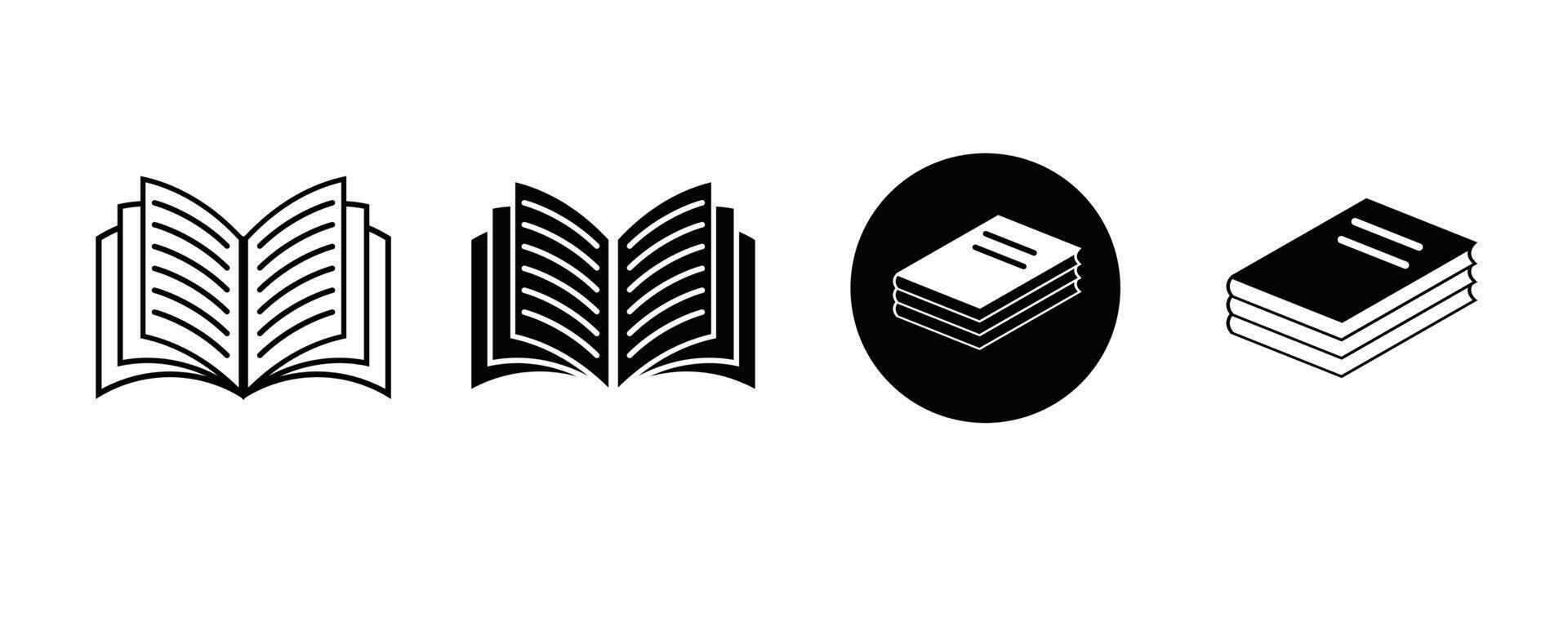 black Book icons set isolated on white background. vector