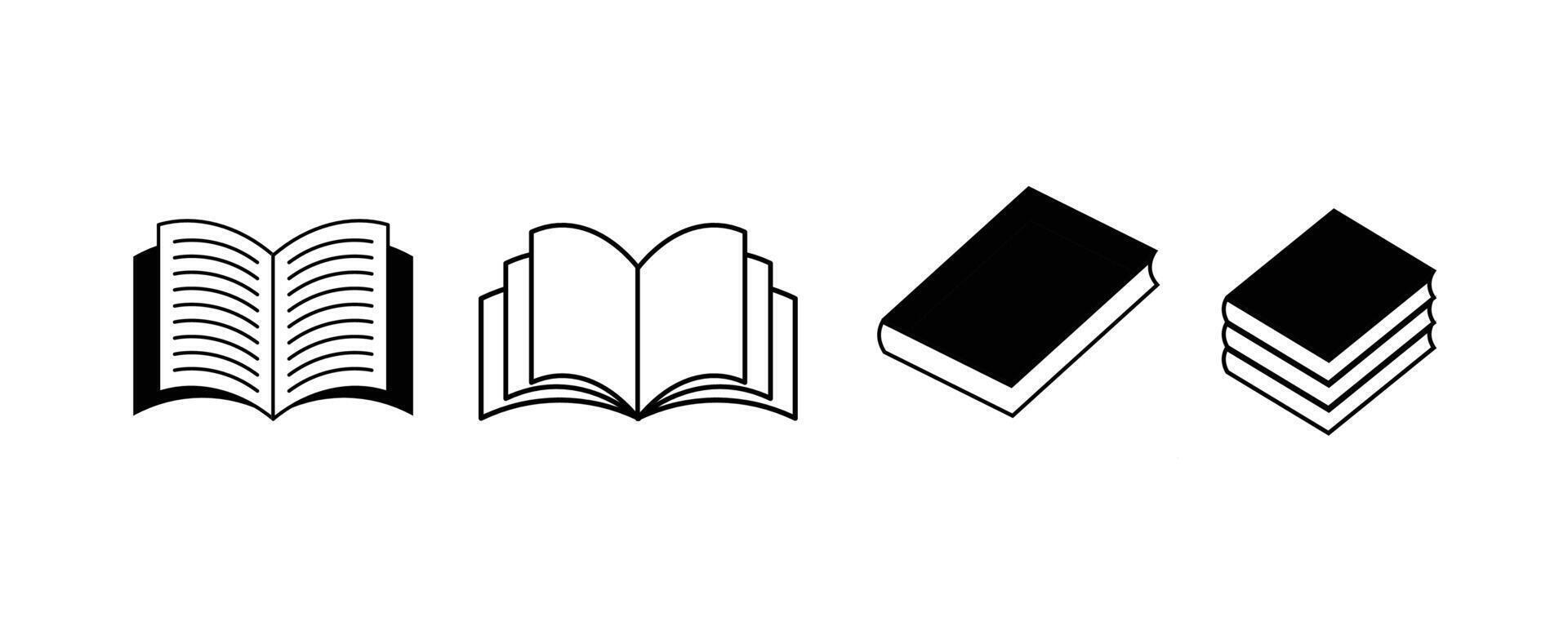 Book icon collections. open book or pdf book or Textbook icons. vector