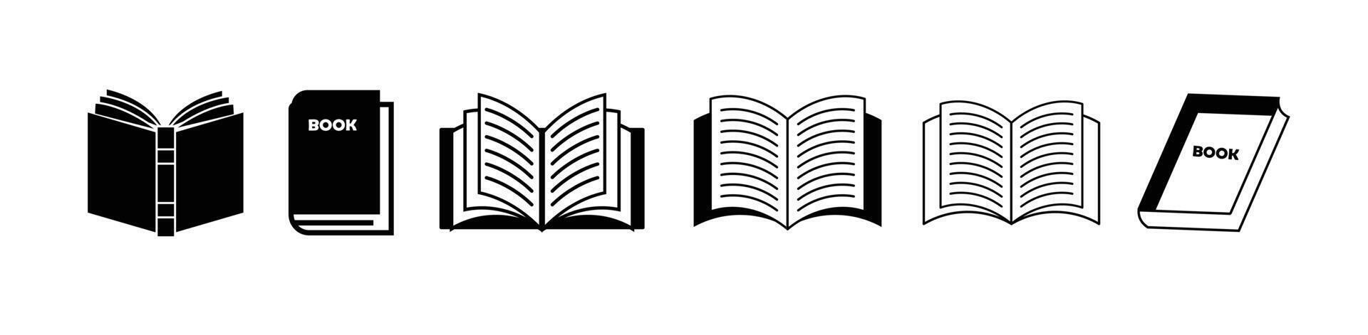 open book, pdf book or Textbook icons, vector