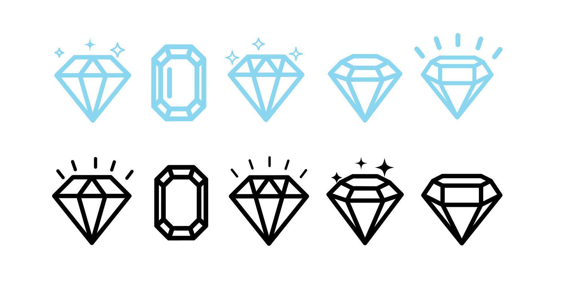 Diamonds icon set vector