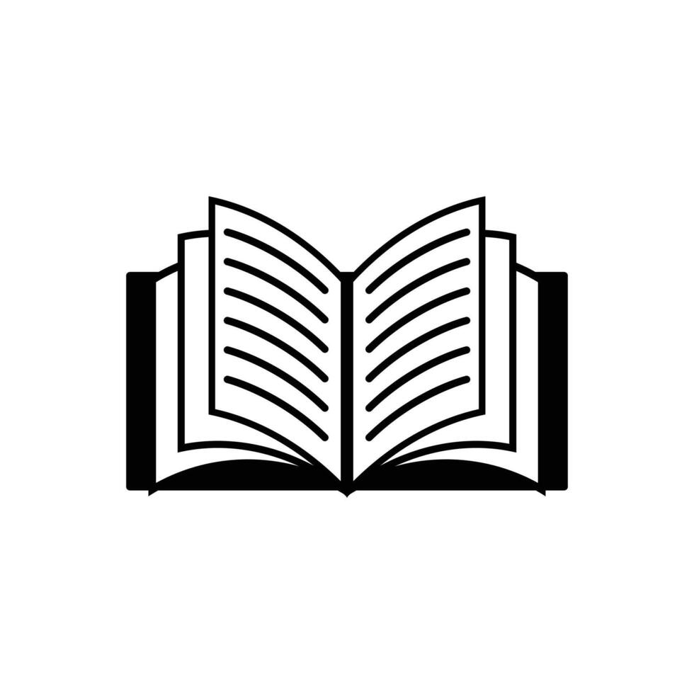 open book icon in black. vector