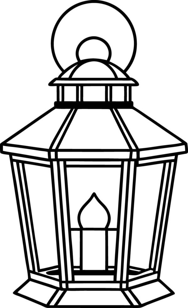Lantern coloring pages vector
