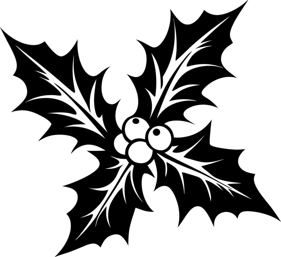 Holly leaves and berries clip art vector