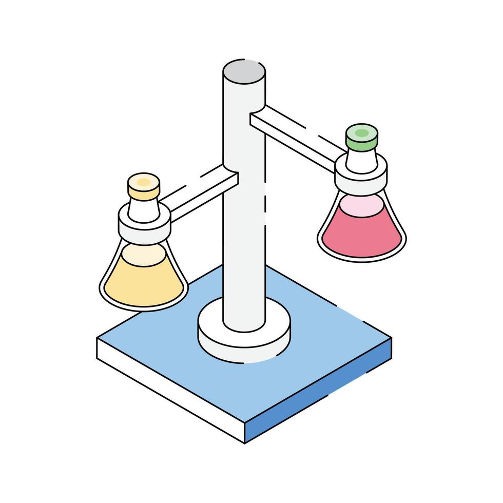Lab experiment retort stand icon designed in isometric style vector