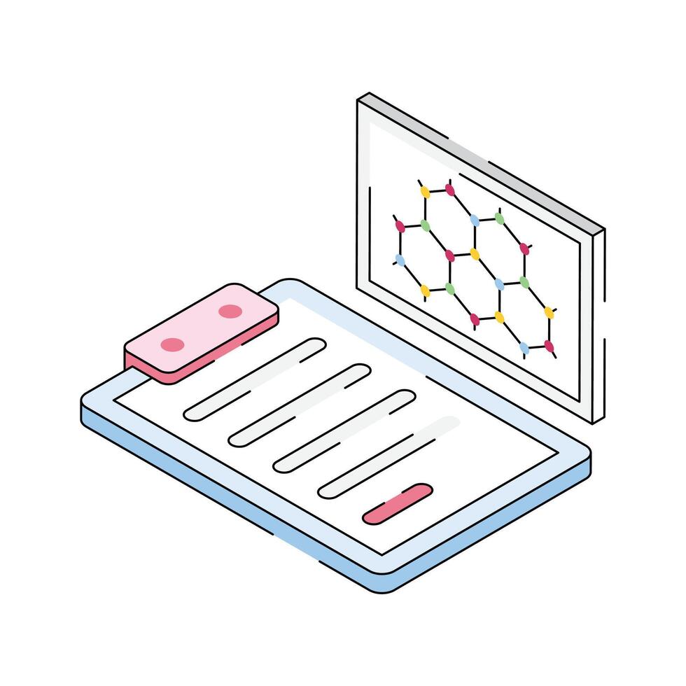Get this latest isometric outline icon of lab report 60108115 Vector ...