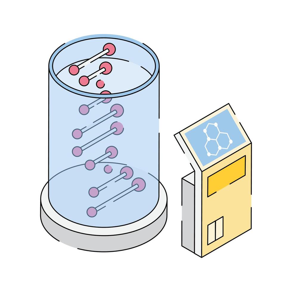 Easy to edit isometric style icon depicting biotechnology concept vector
