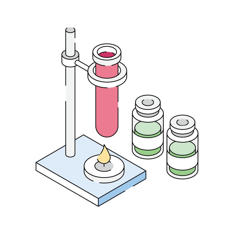 Get latest isometric style icon of lab retort stand vector