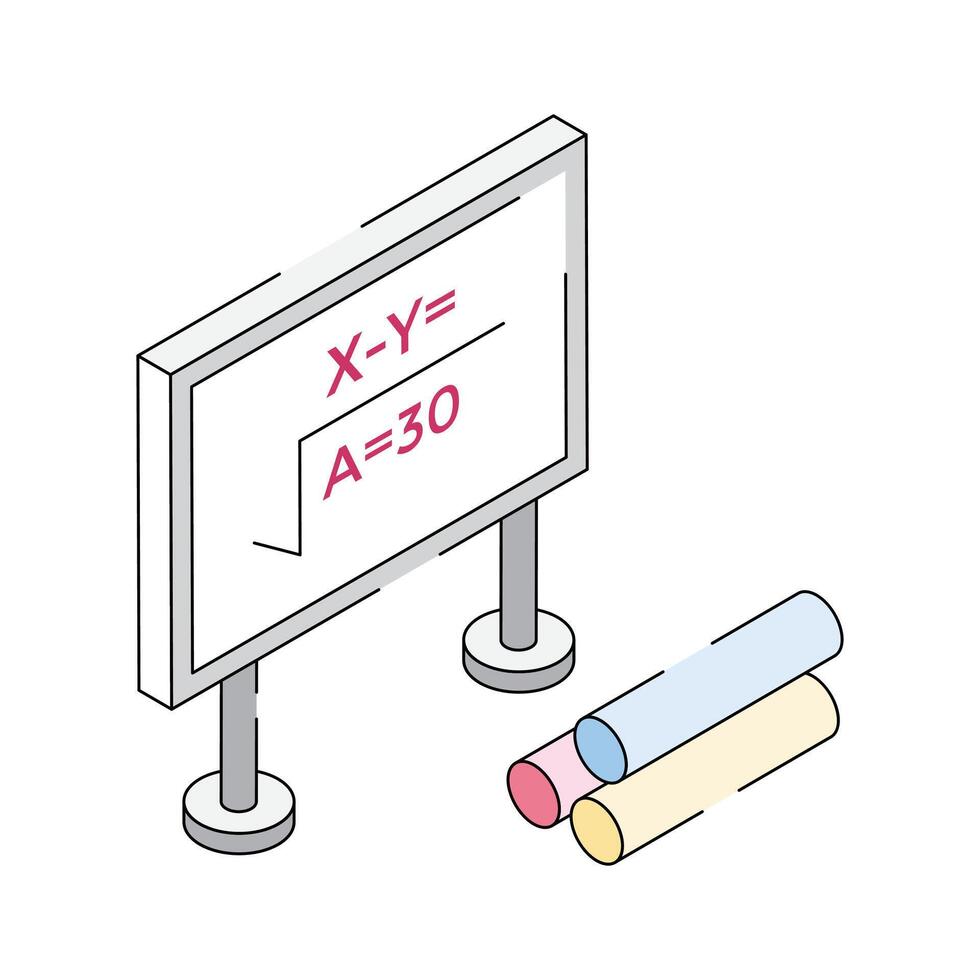 Check this amazing isometric style icon of math lecture vector