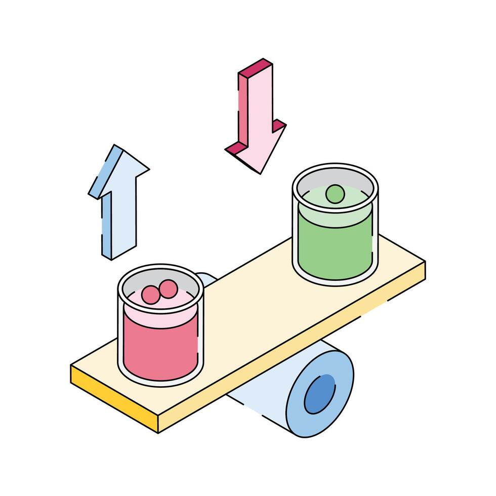 Balance experiment icon creatively designed in isometric style vector