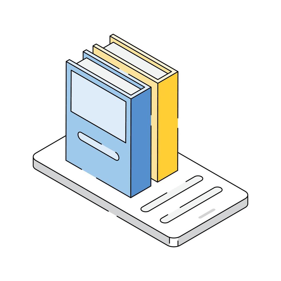 A well designed isometric style icon of books vector