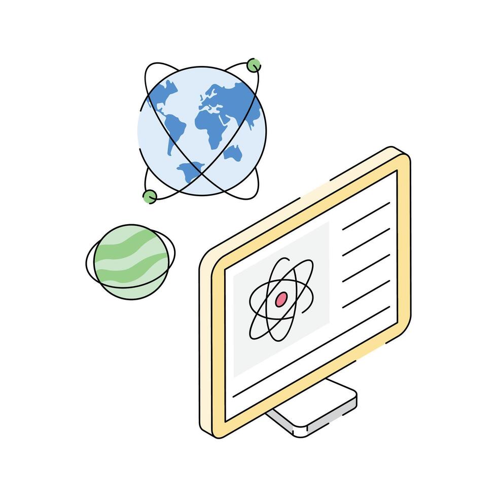 A handy isometric style icon of science education vector