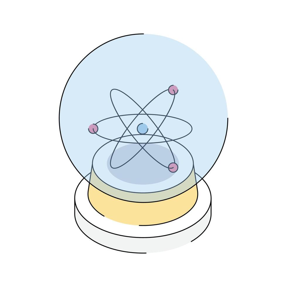 A handy isometric style icon of atom structure study vector