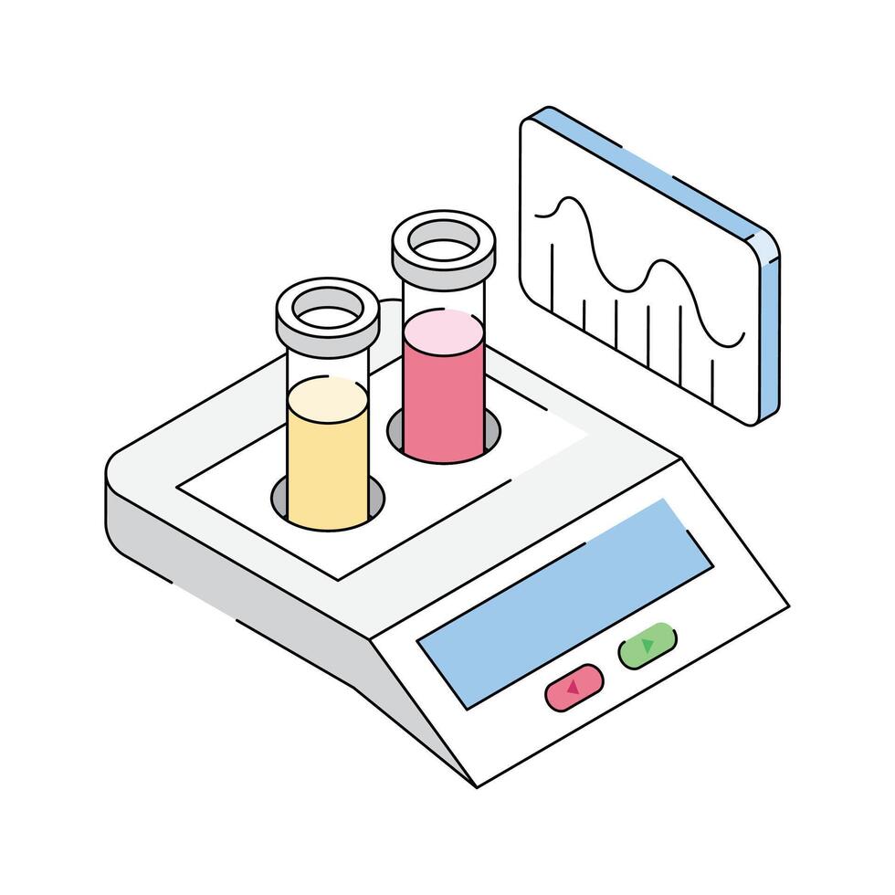 An icon of lab centrifuge designed in isometric outline style vector