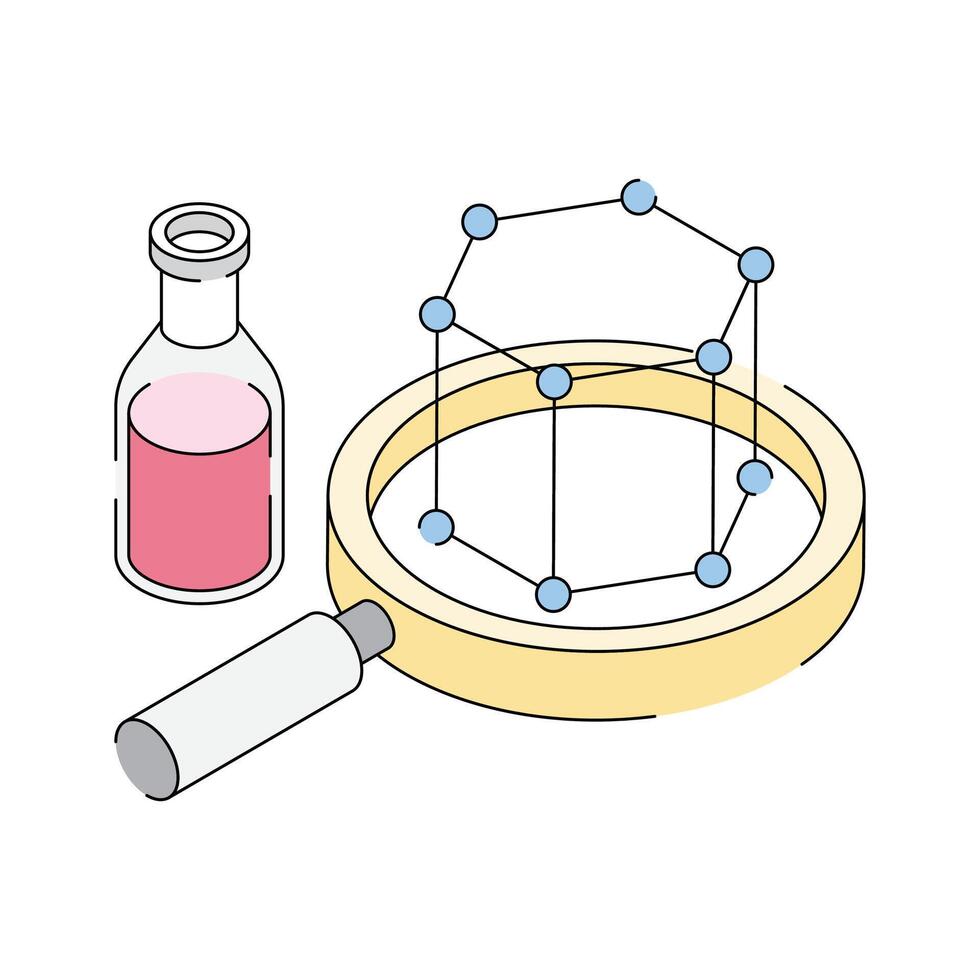 A captivating isometric icon showing science research vector