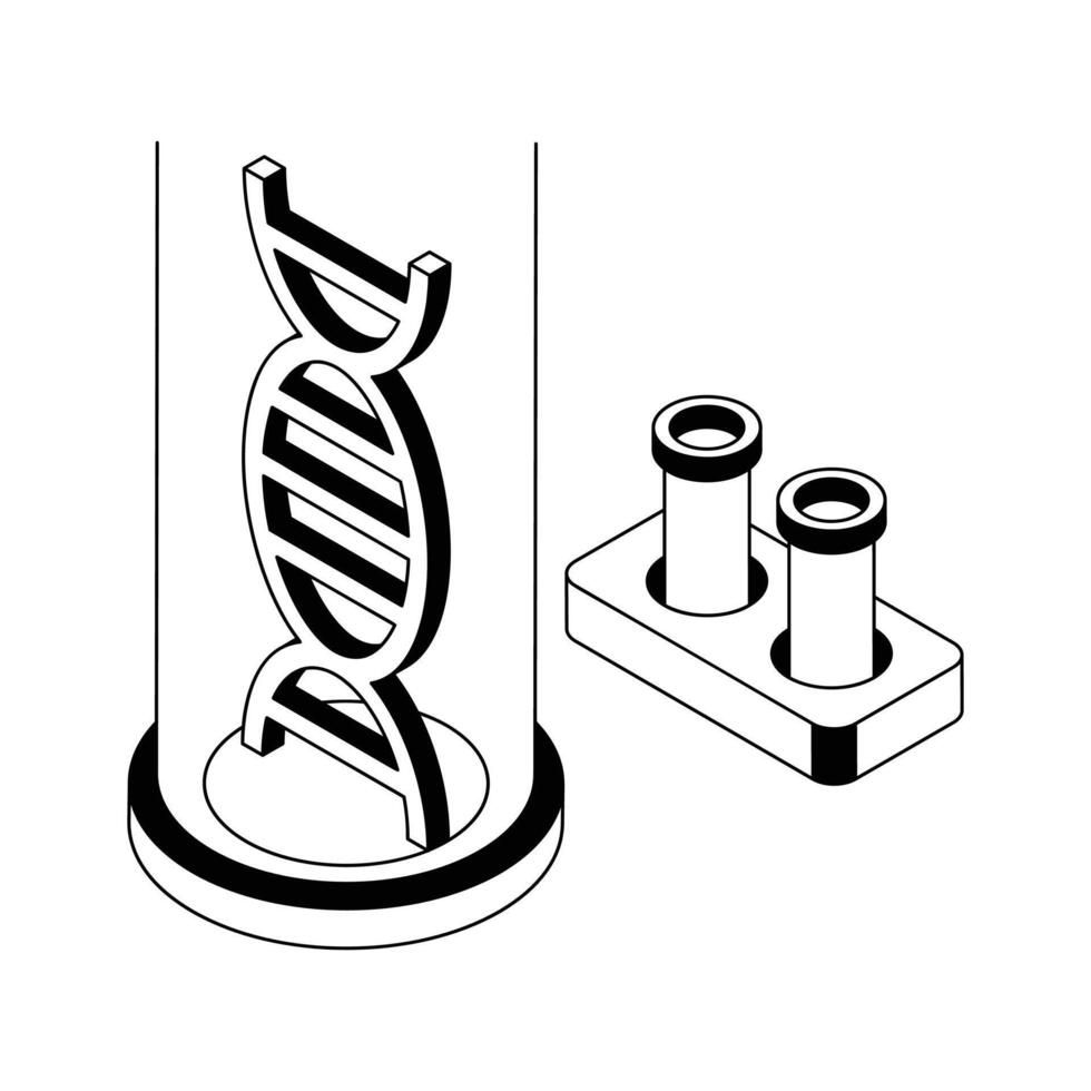 Download our premium dna study icon in isometric style. vector