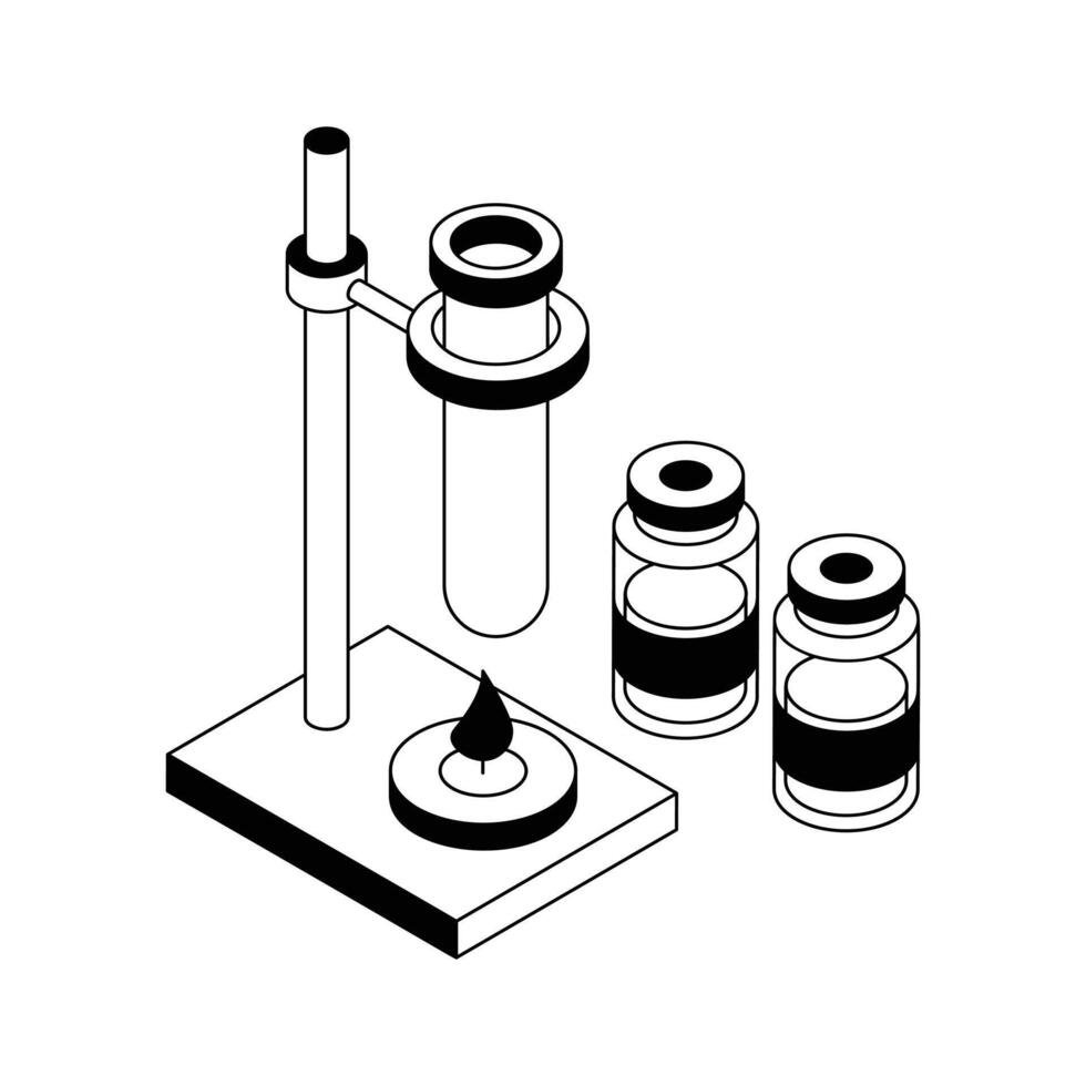 Get latest isometric style icon of lab retort stand. vector