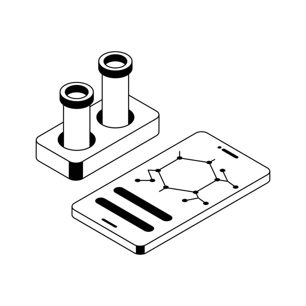 Check this isometric icon of chemistry laboratory vials. vector