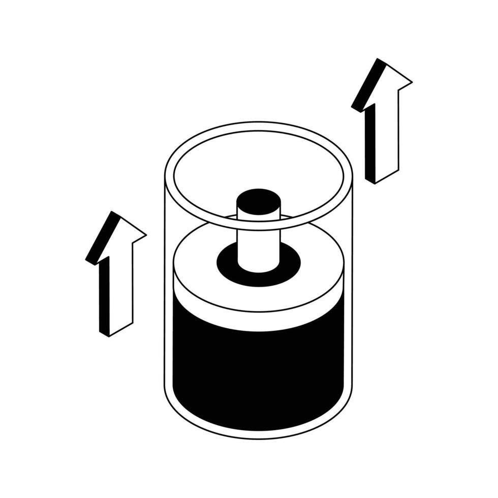 Modern isometric style icon depicting evaporation experiment. vector