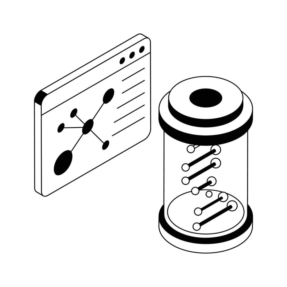 A well crafted isometric icon of genome sequencing. vector