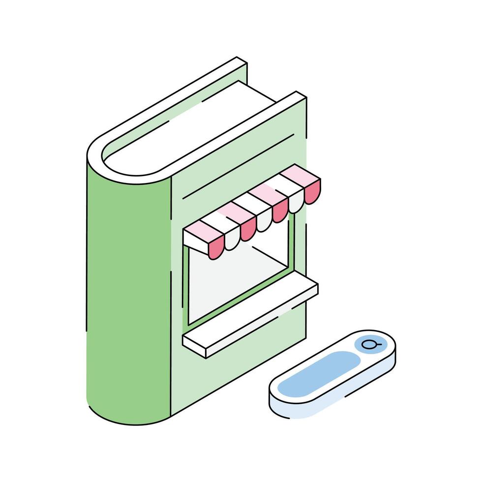 Ready to use isometric style icon of online book shop search vector