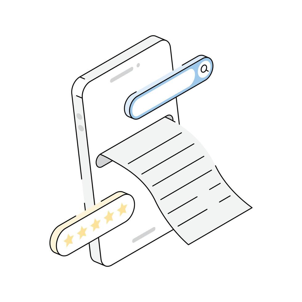 A well crafted isometric style icon of mobile invoice vector
