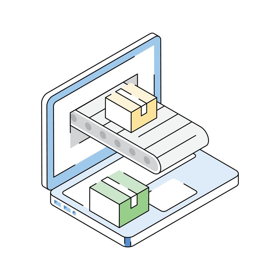 Online product icon amazingly designed in isometric style vector