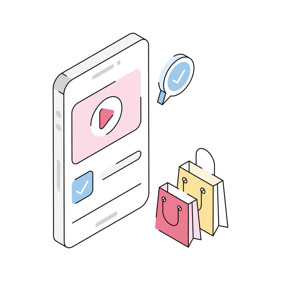 A captivating isometric style icon of online product vector