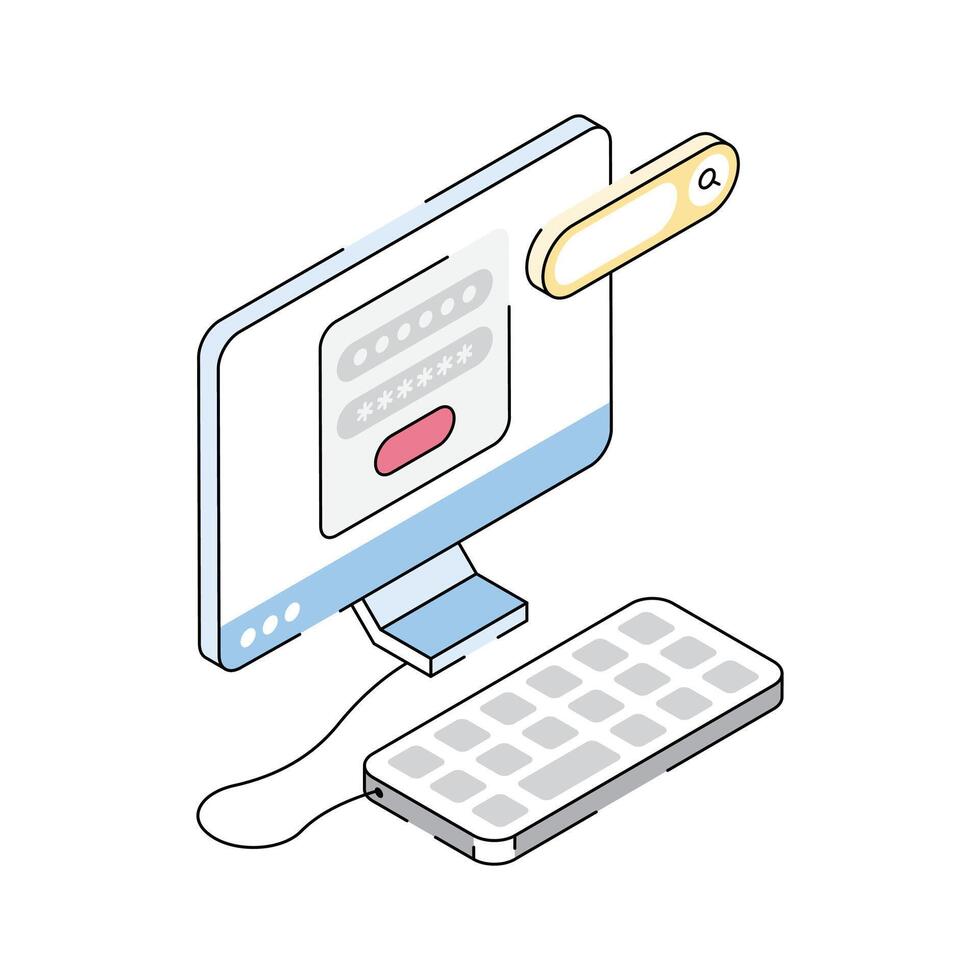 A captivating isometric style icon of login password vector