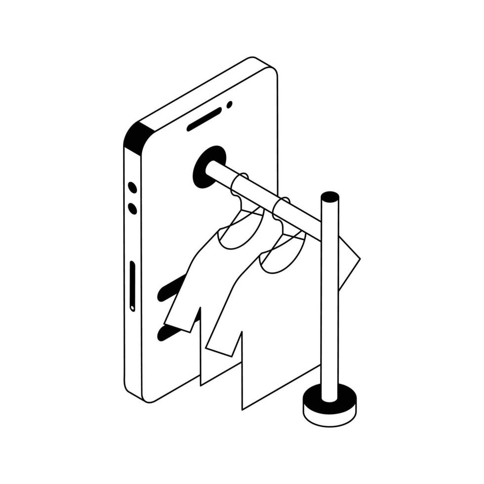 Check out our latest isometric style icon of clothing app. vector