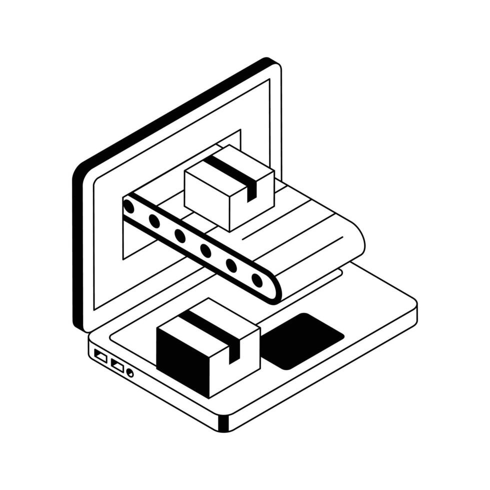 Online product icon amazingly designed in isometric style. vector
