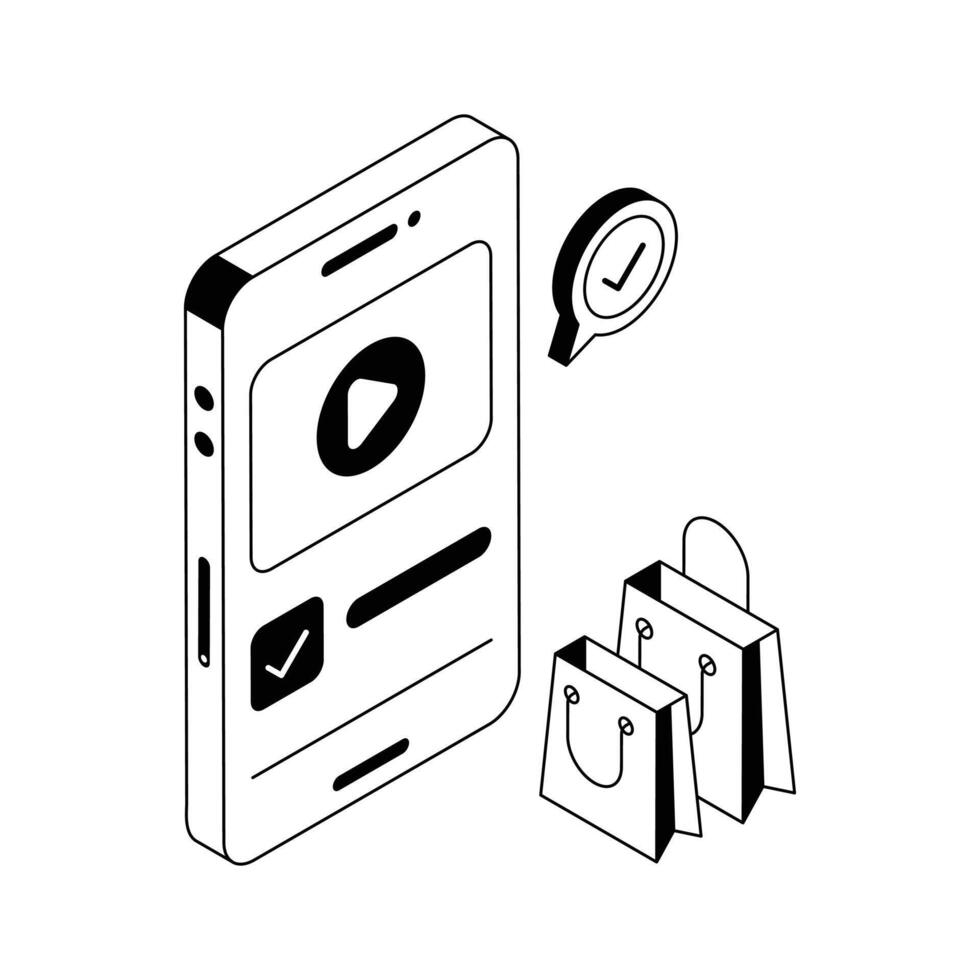 A captivating isometric style icon of online product . vector