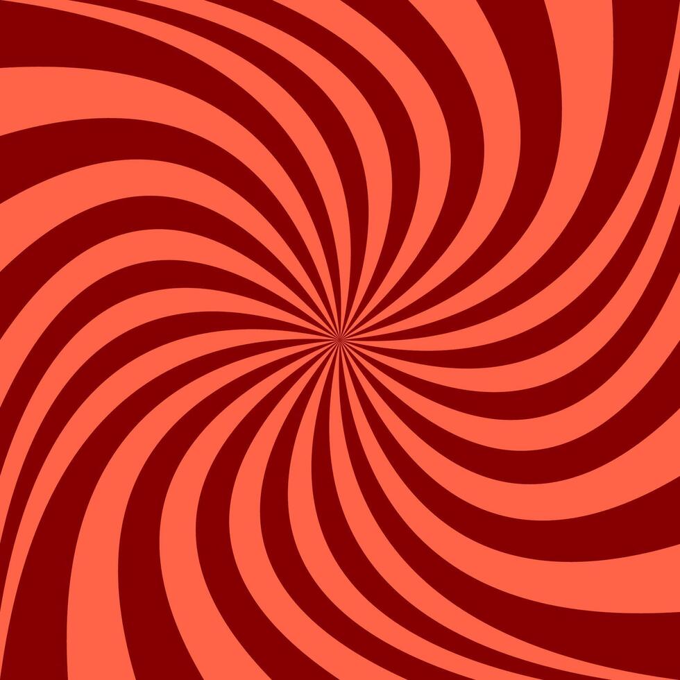 A red and orange spiral background with a spiral pattern vector