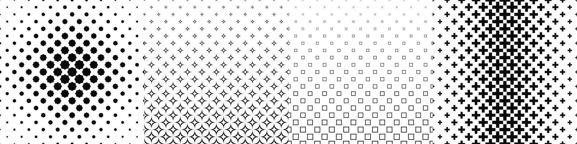 Abstract geometrical black and white pattern collection vector