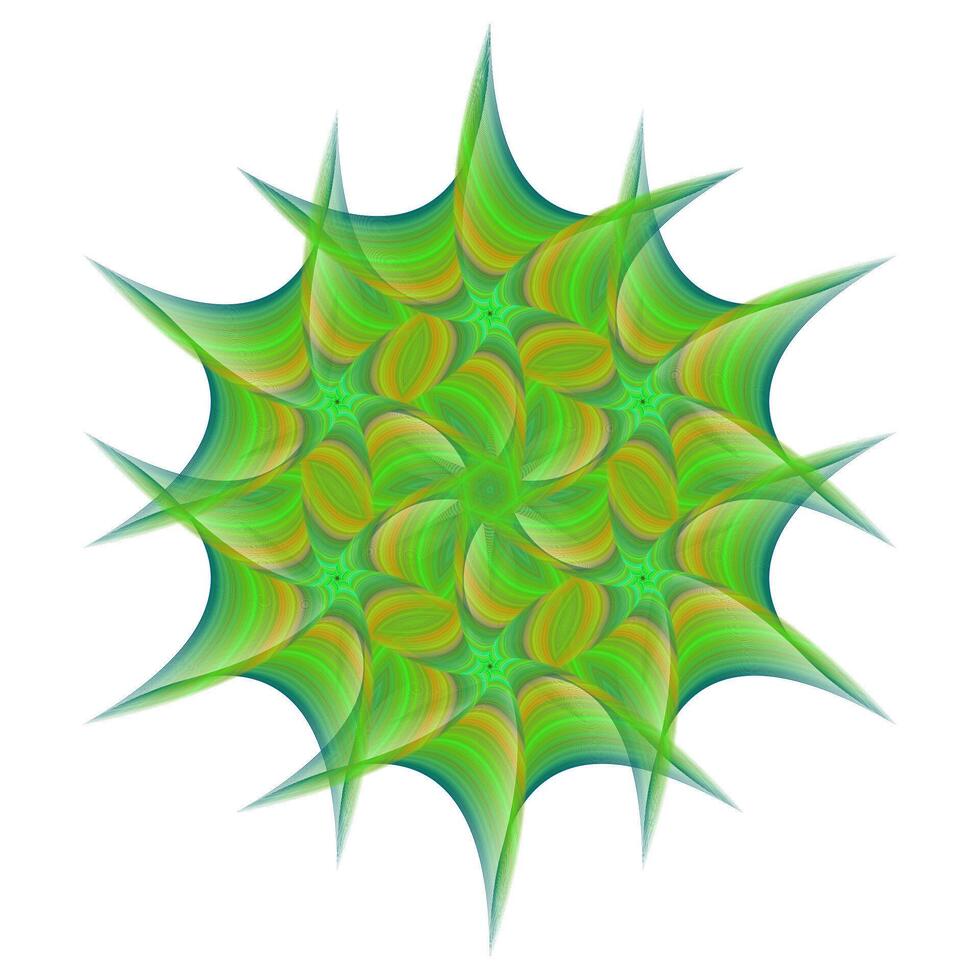 Green abstract fractal shape design vector