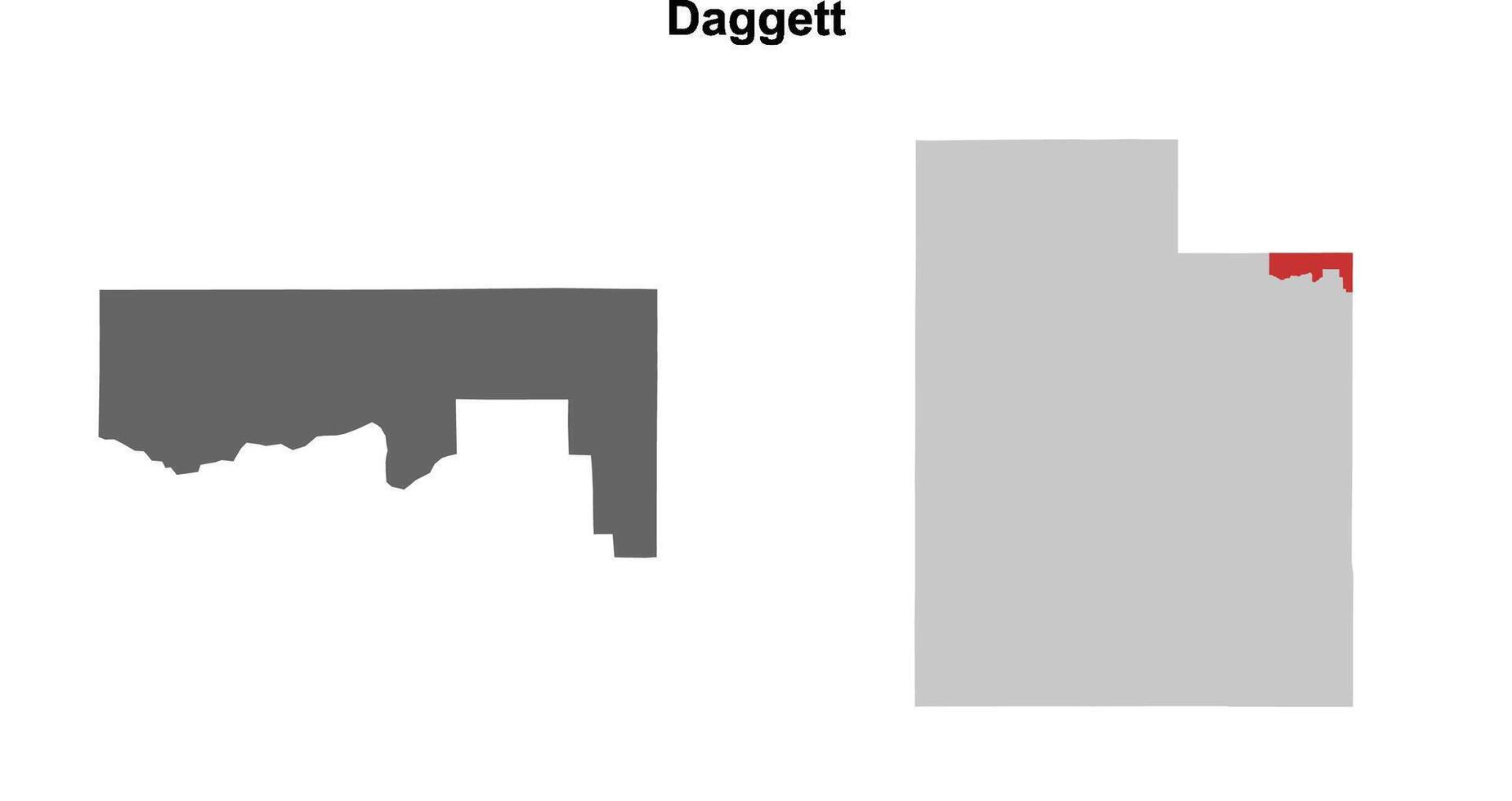 Daggett County, Utah blank outline map set vector