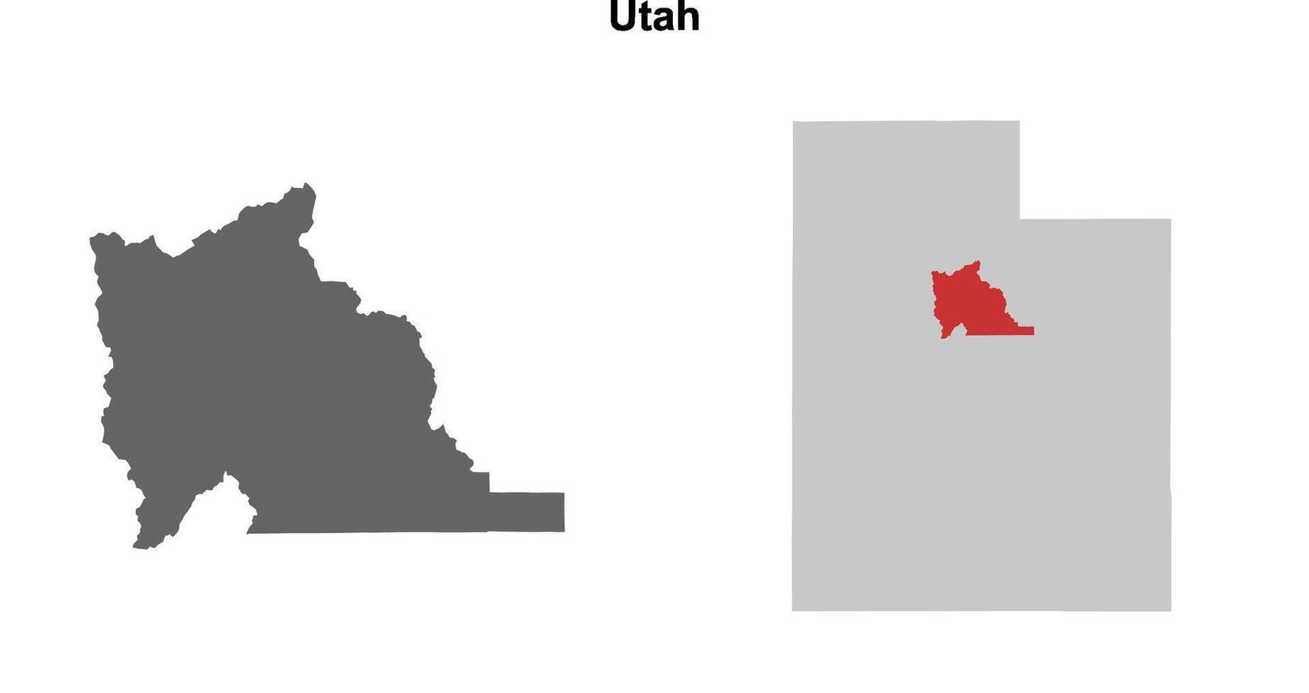 Utah County, Utah blank outline map set vector