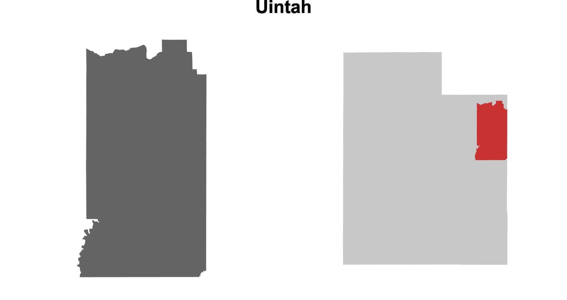 Uintah County, Utah blank outline map set vector