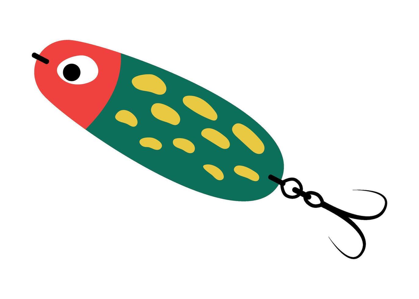 Colorful Fishing Lure Isolated Illustration. Ideal for fishing, bait, or angling-themed projects vector