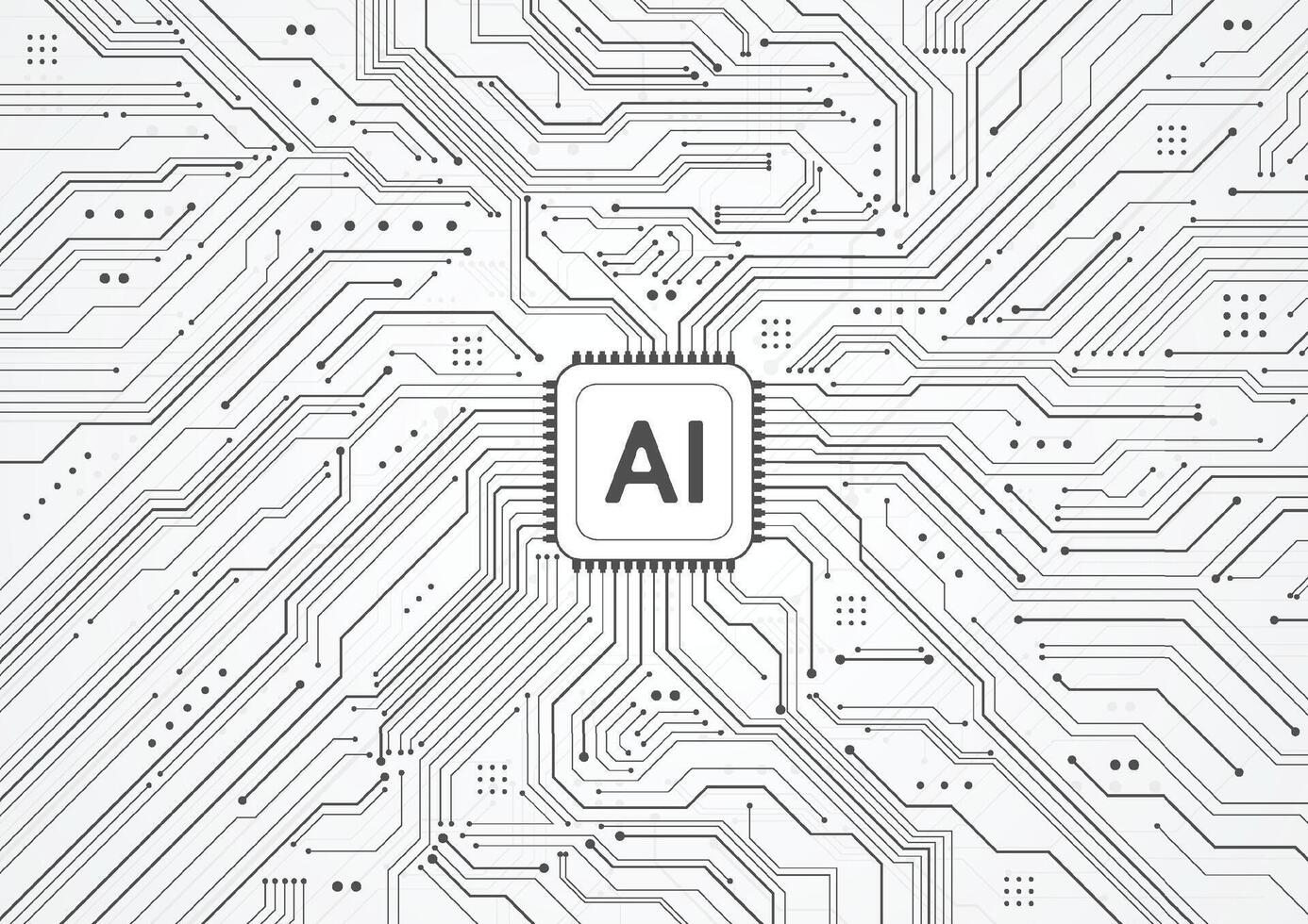 Artificial intelligence chipset on circuit board in futuristic concept. vector