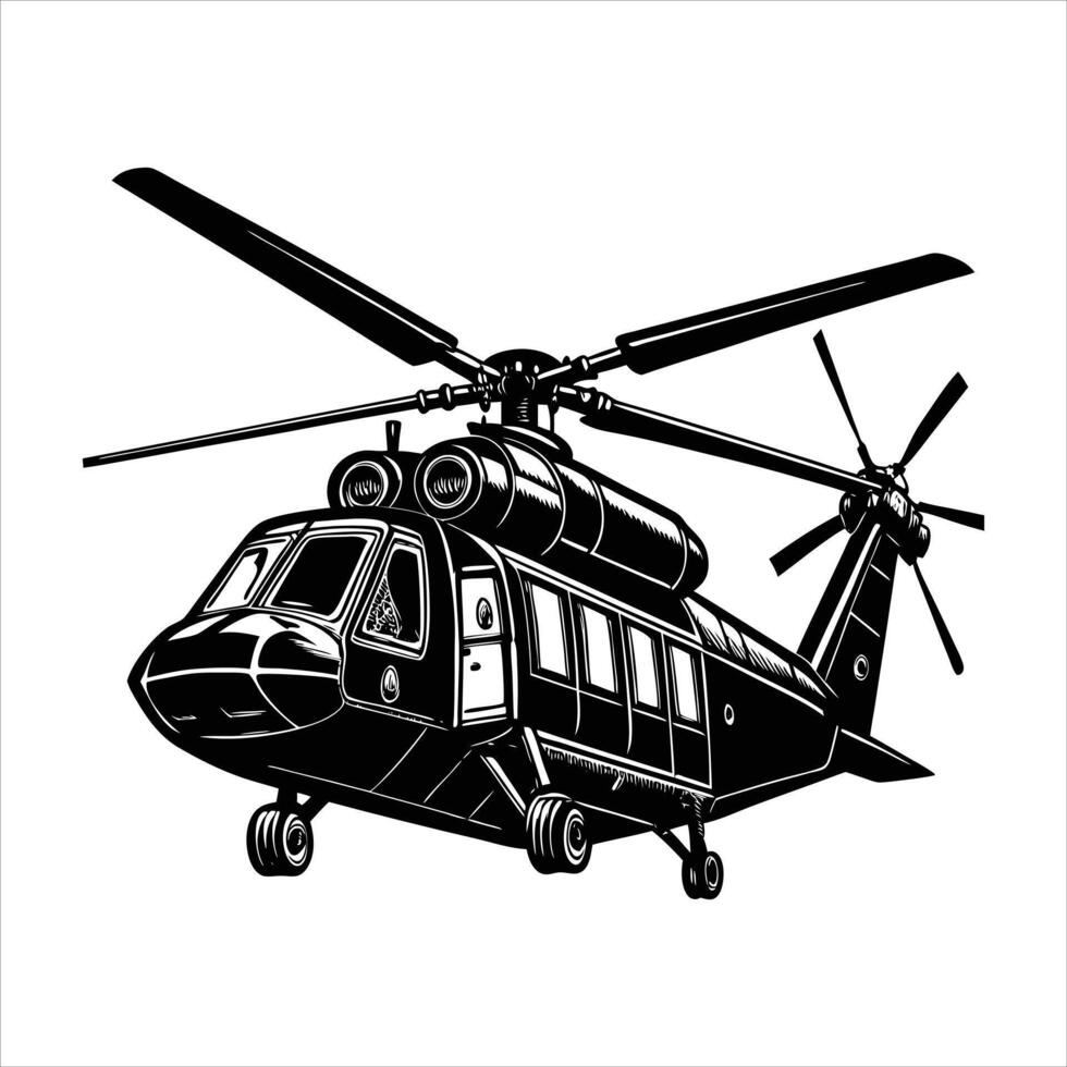 Tactical Rotorcraft Black Emblematic vector