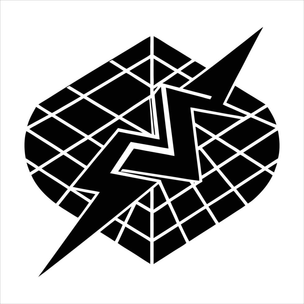 lightning bolt icon breakdancing vector