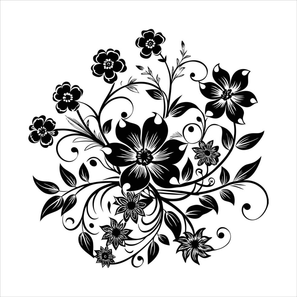 Vines Entwined With Pretty Flowers vector