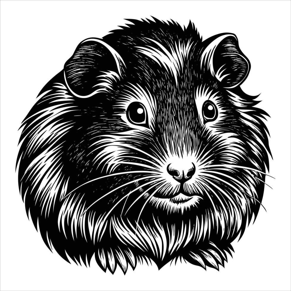 realistic fur textured guinea pig vector
