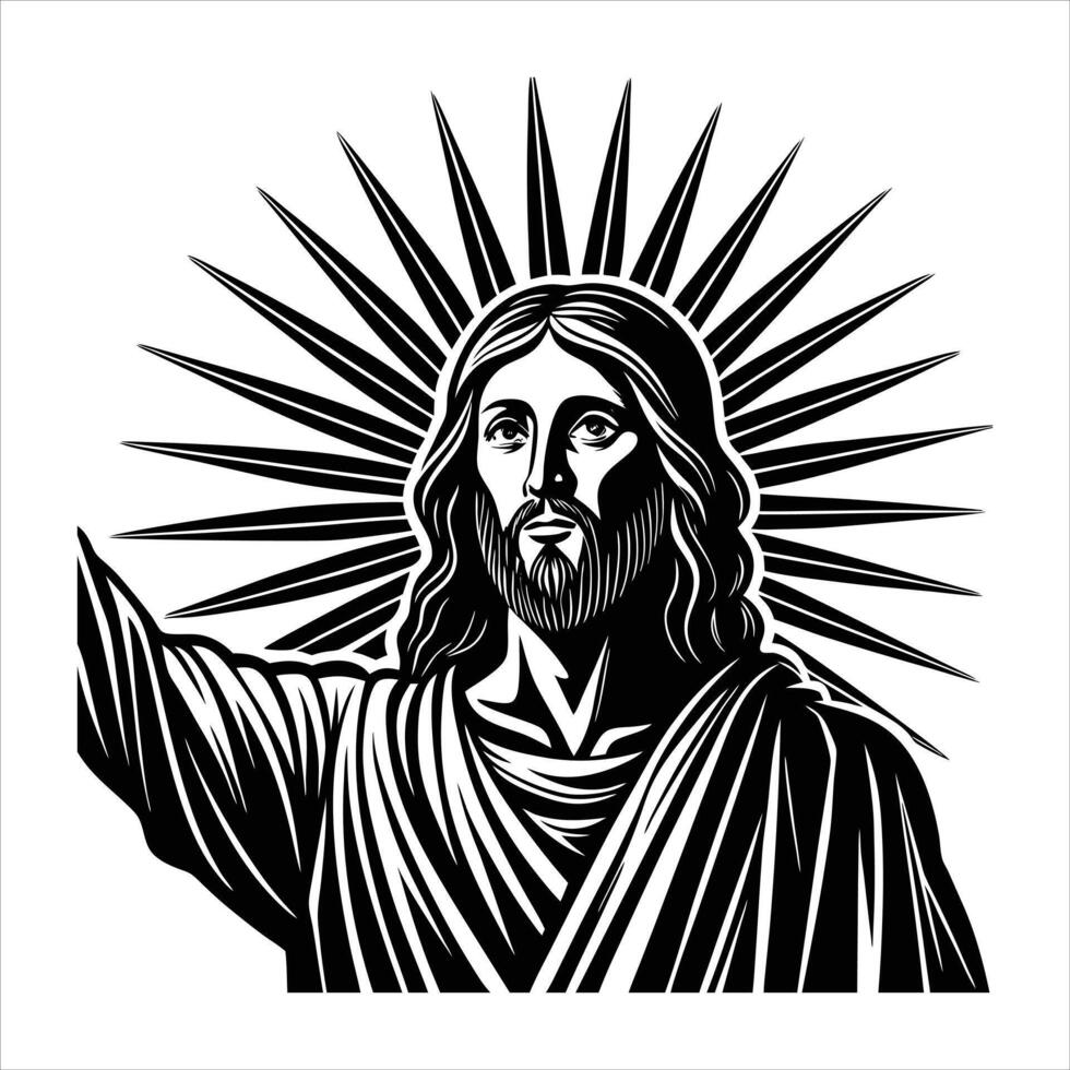 Jesus various activities Clipart vector